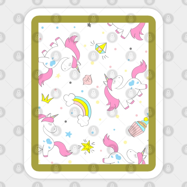 pattern  unicorn Sticker by busines_night